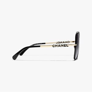 New CHANEL Black and Gold Luxury Sunglasses